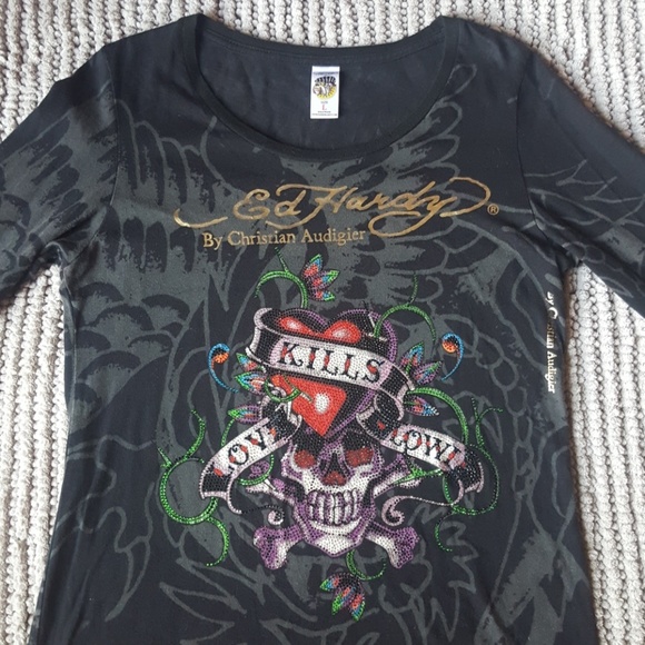 Ed Hardy Tops - Ed Hardy Love kills slow long sleeve
